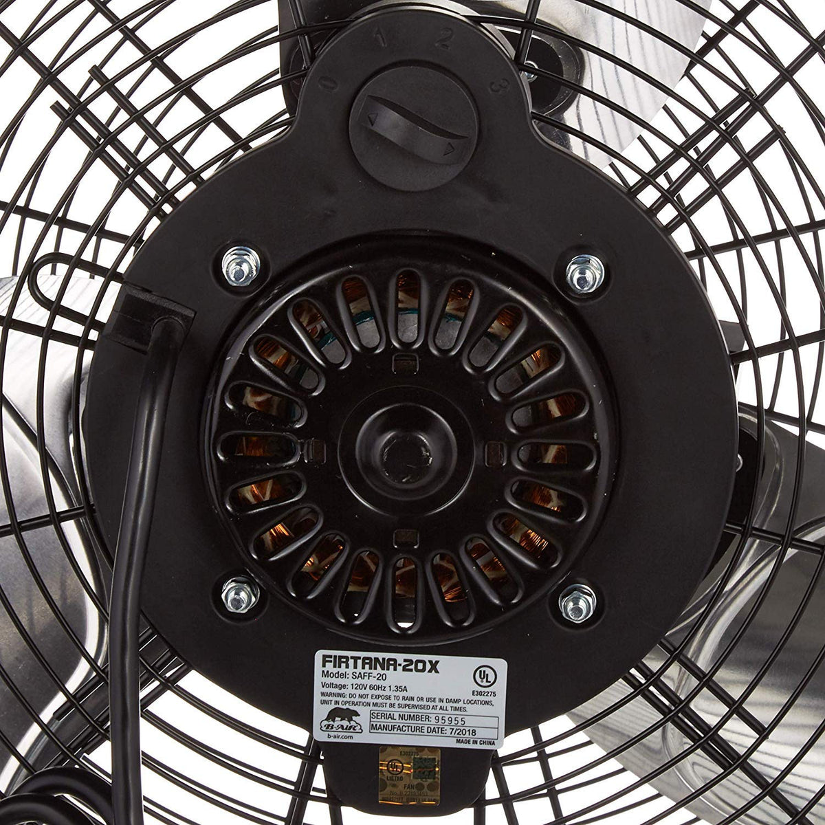 20" High Velocity Electric Floor Fan with 3-Speeds U8211