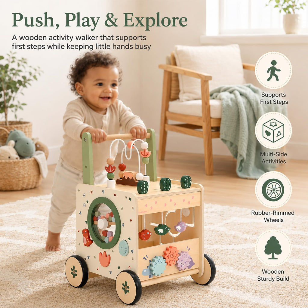 Wooden Baby Walker with Activity Center E45410