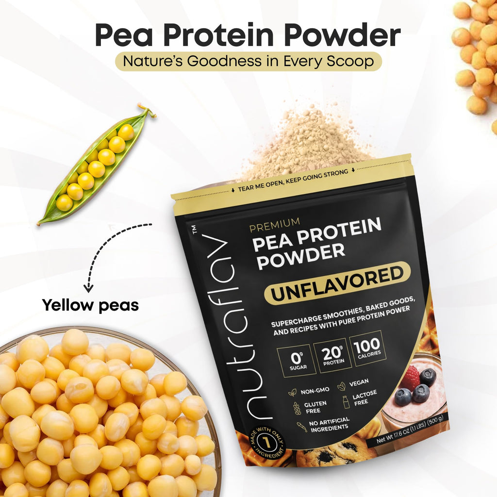 Unflavored Vegan Pea Protein Powder, 20 Servings E822