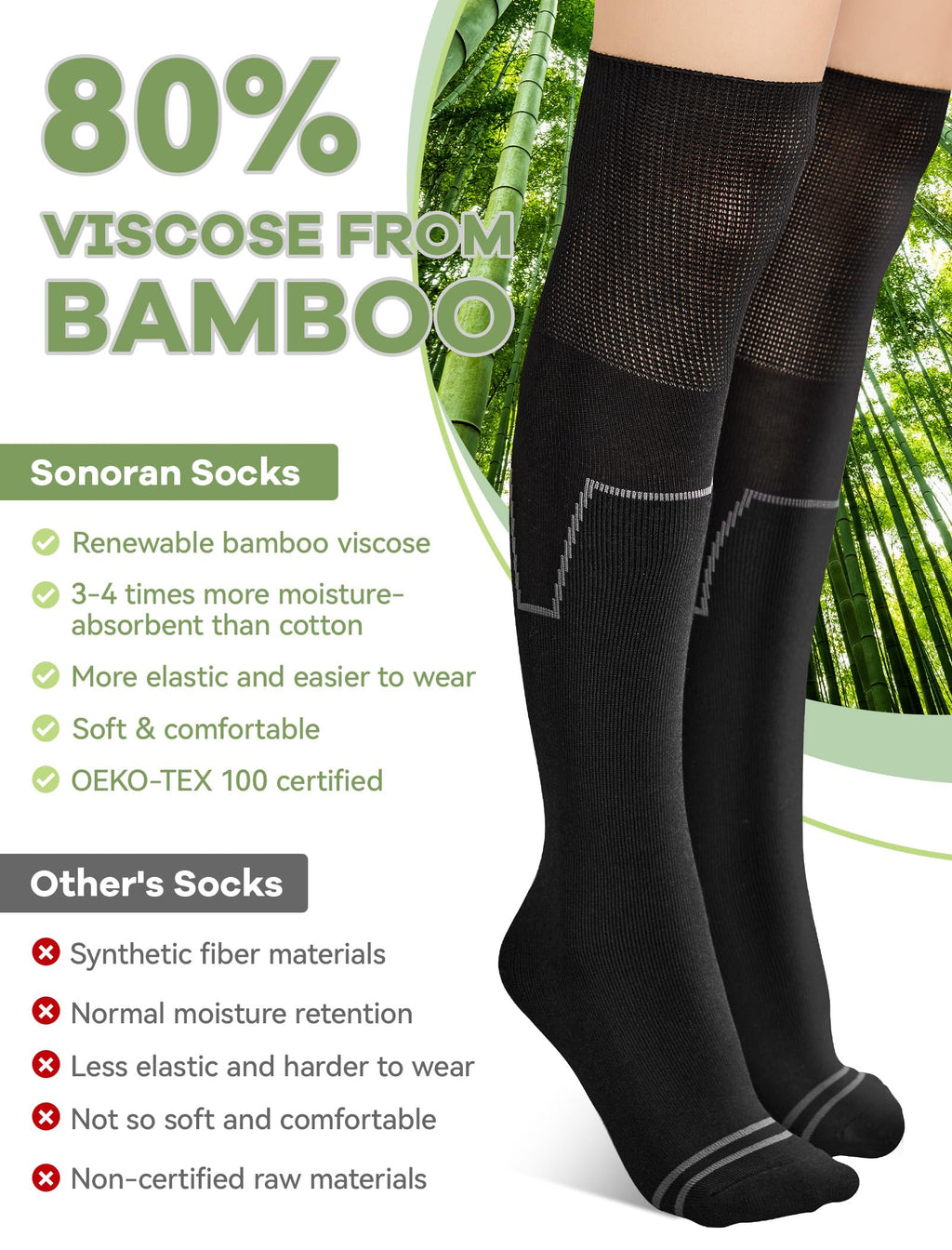Bamboo Viscose Lightweight Socks 2 Pairs P2200