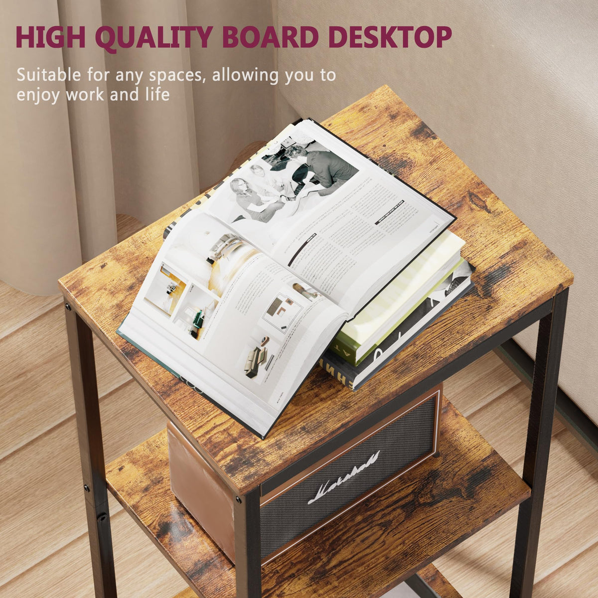 3 Tier End Table with Storage Shelves G553