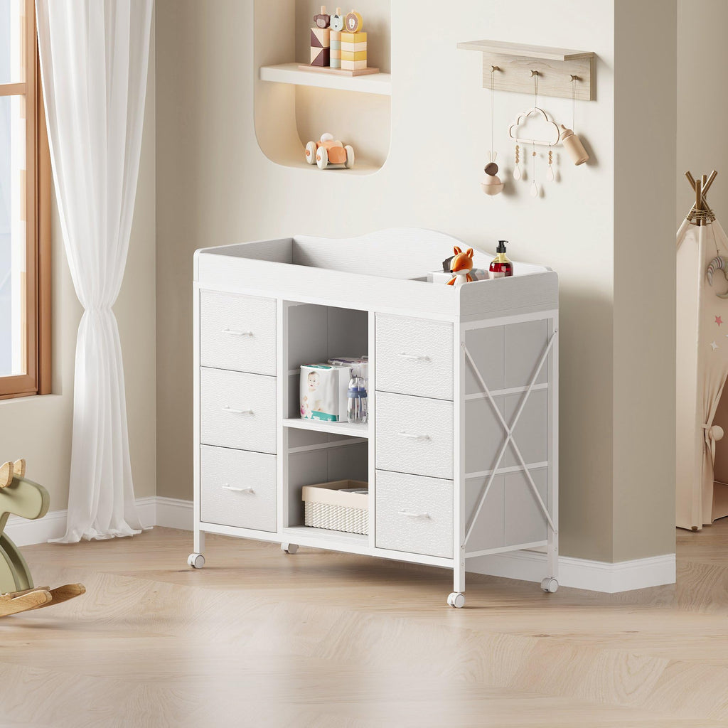 White 6 Drawer Dresser L67289