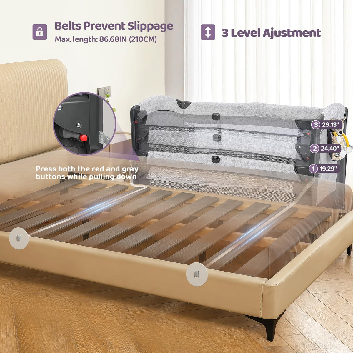 3 in 1 Wide Baby Bassinet with Mattress O8912