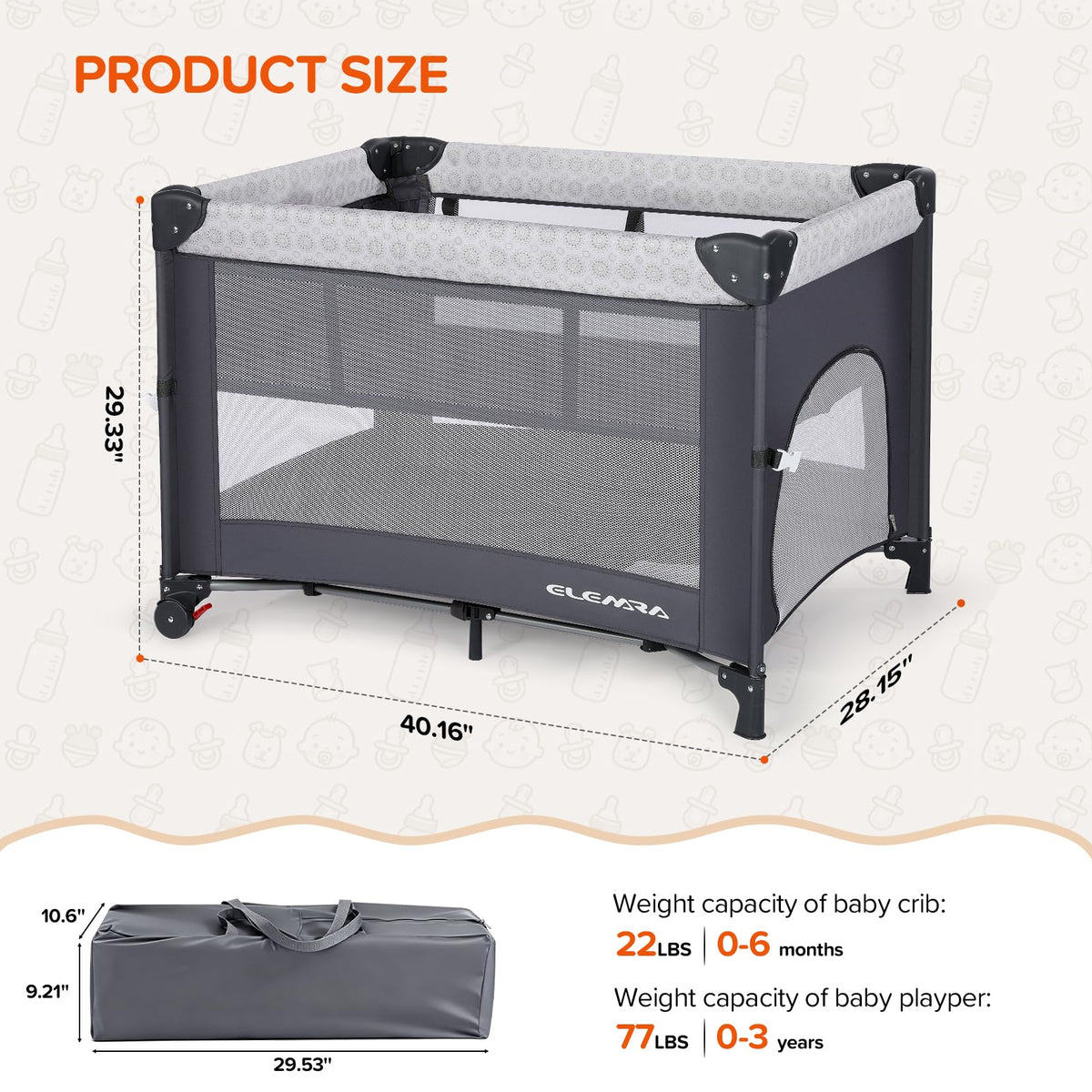 3 in 1 Wide Baby Bassinet with Mattress O8912