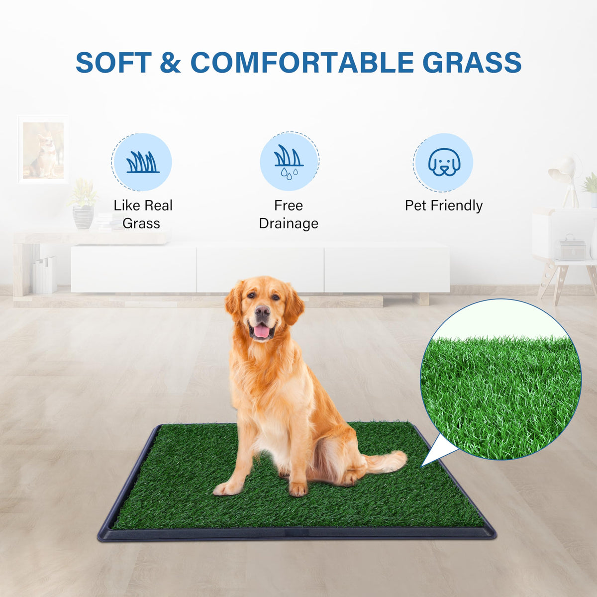 20"x25" Artificial Grass Dog Potty Pad with Tray M981558