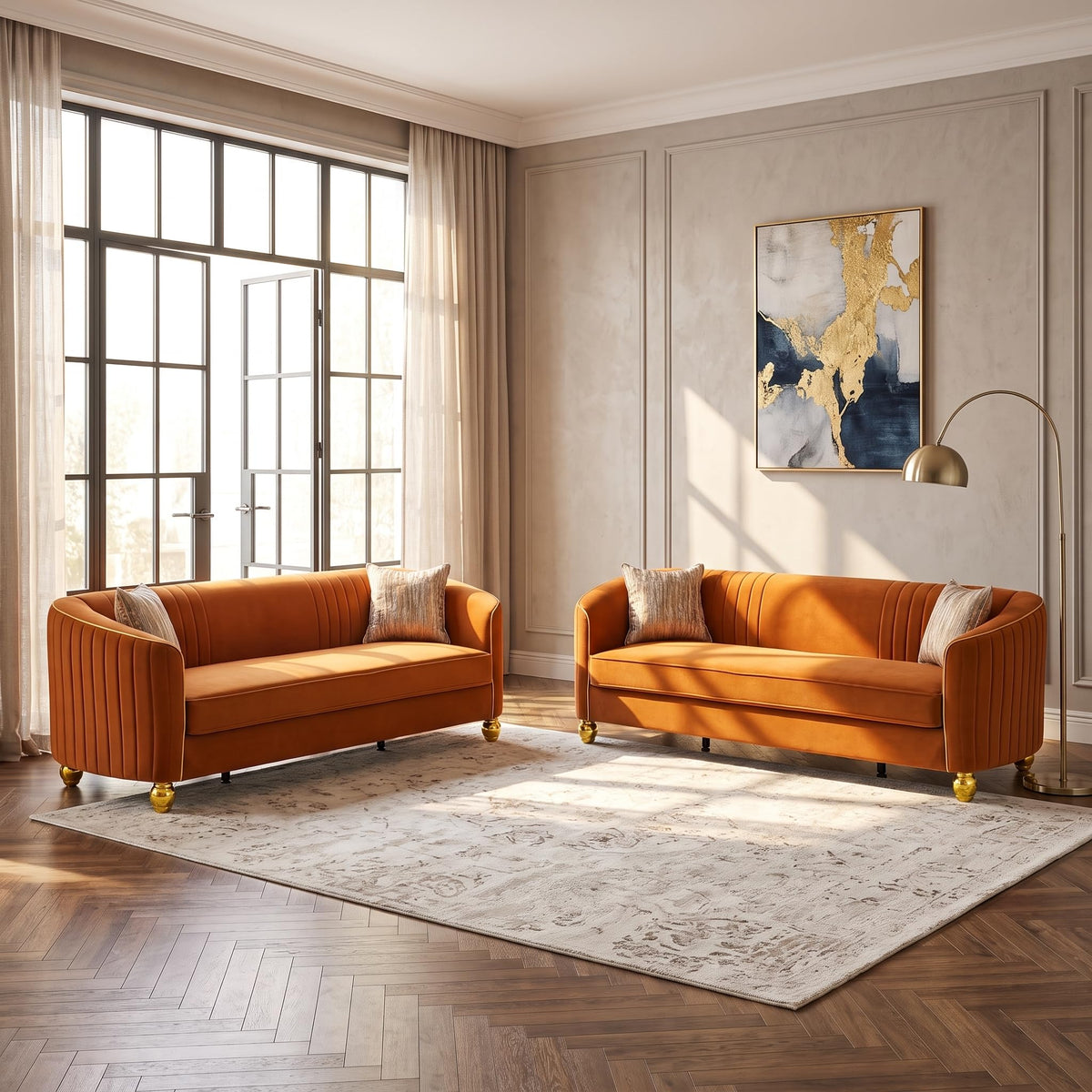 2-Piece Velvet Sofa Set A4880