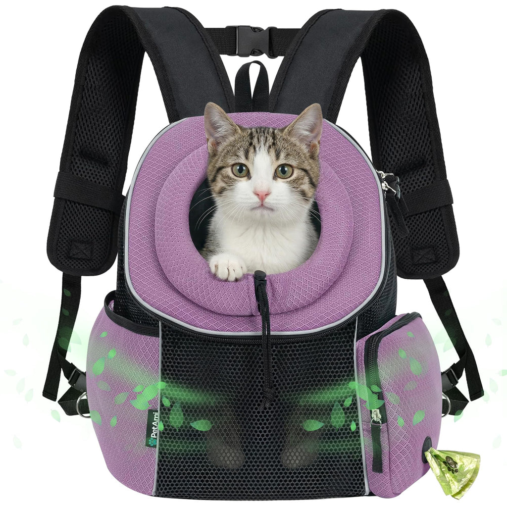 Hands Free Front Pet Carrier Backpack, 10 lbs, Purple G927