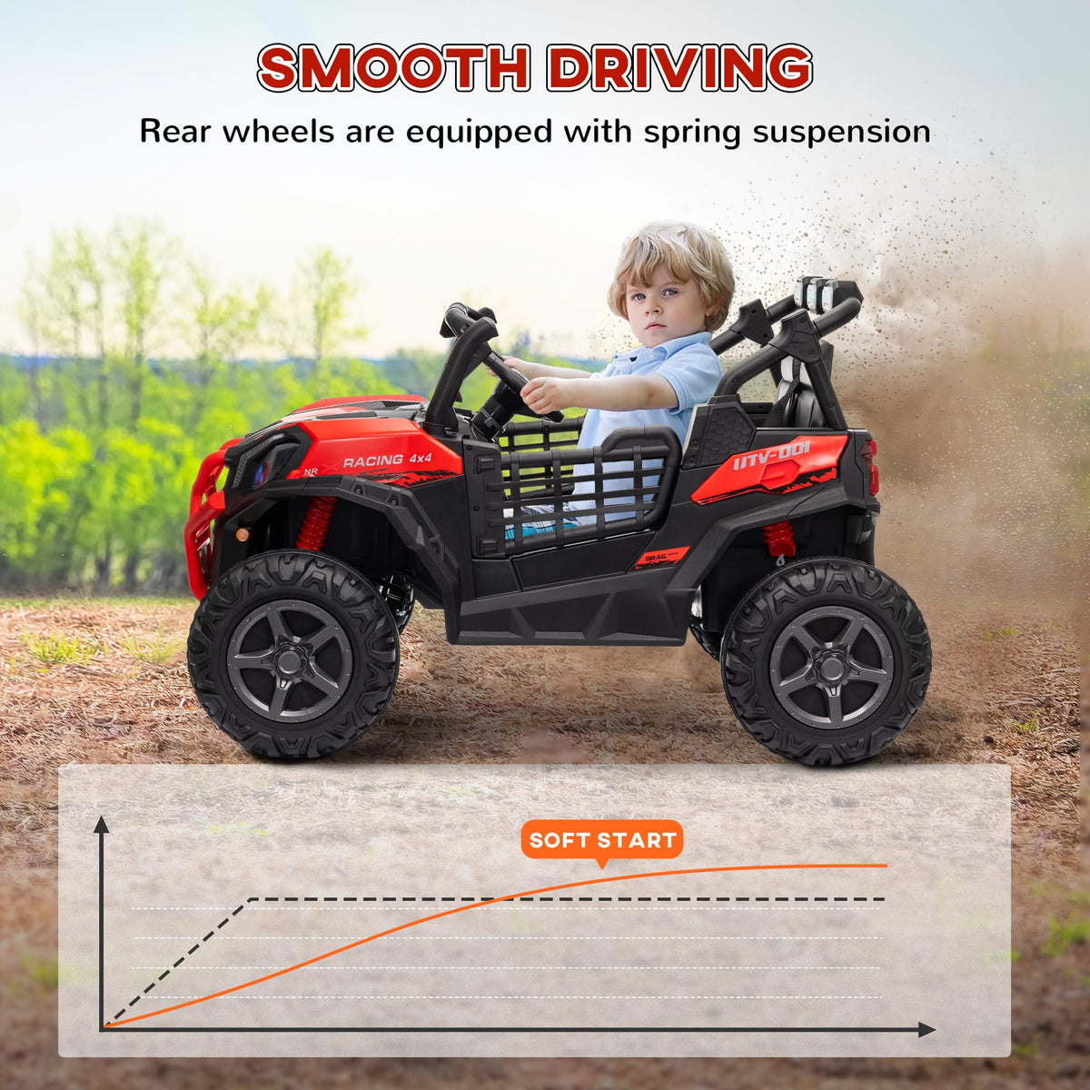 24V 2 Seater Electric Off-Road UTV Truck V4326