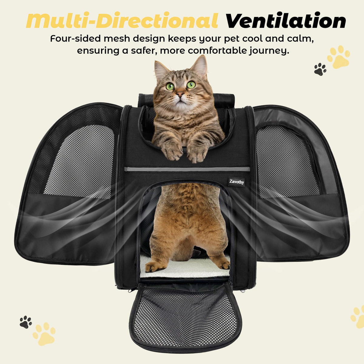 Expandable Airline Approved Cat Backpack Carrier with Breathable Mesh Q342