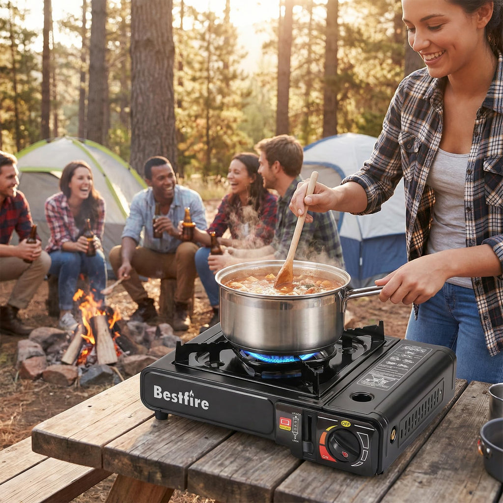 Portable Dual Fuel Single Burner Camping Stove E4478