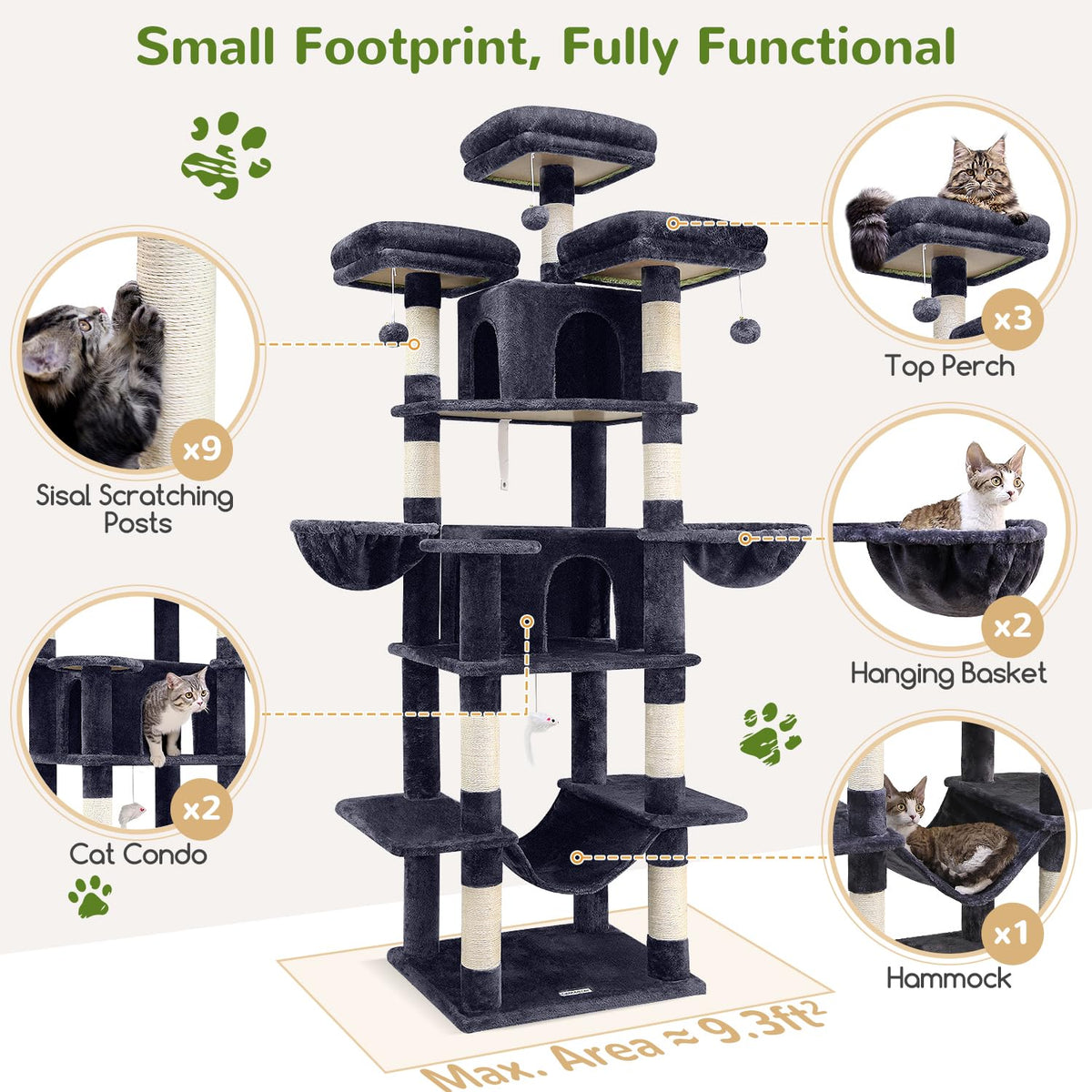 Dark Grey XXL Cat Tower C12103