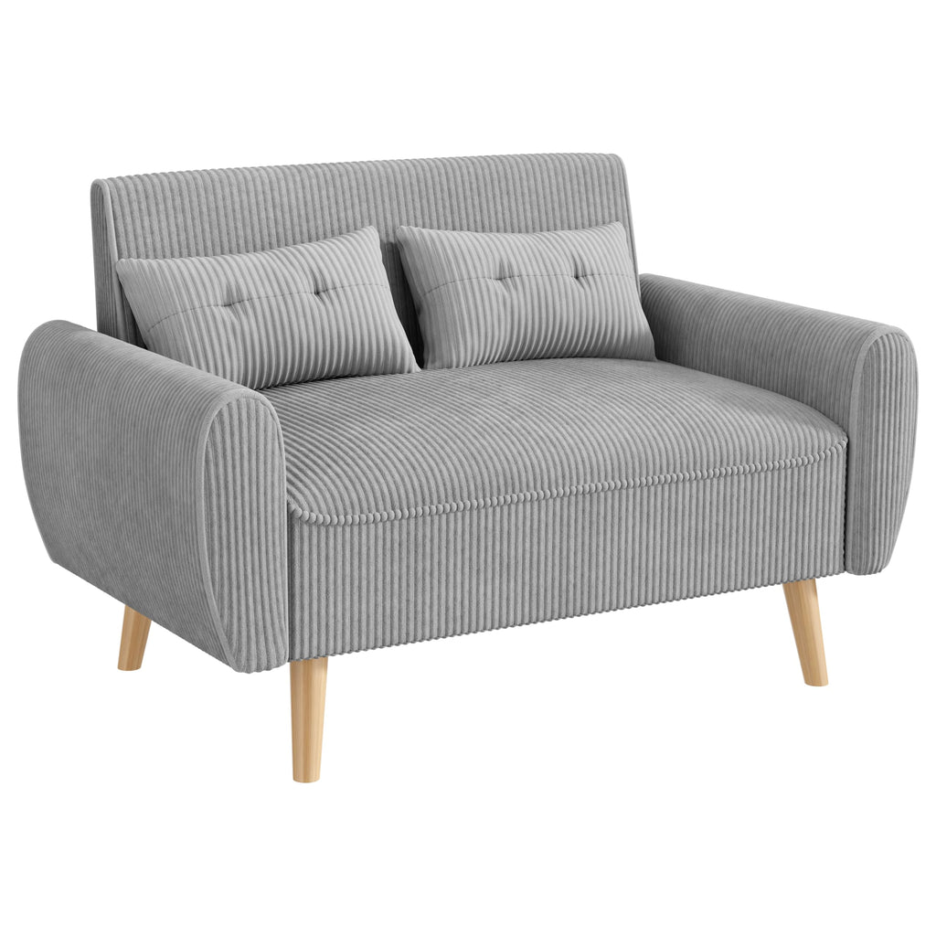 Light Grey 2 Seat Loveseat Sofa with Tapered Legs Q19600