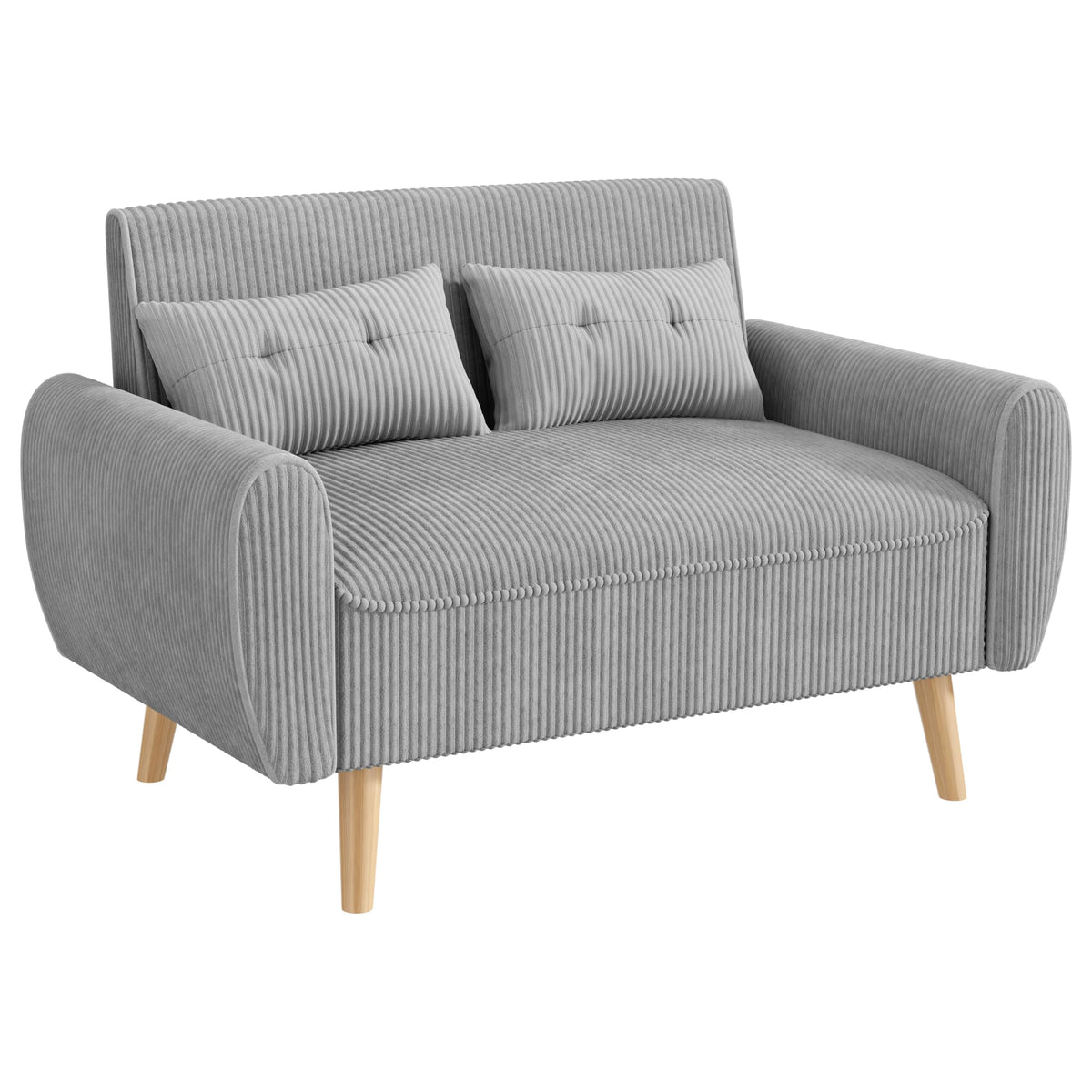 Light Grey 2 Seat Loveseat Sofa with Tapered Legs Q19600