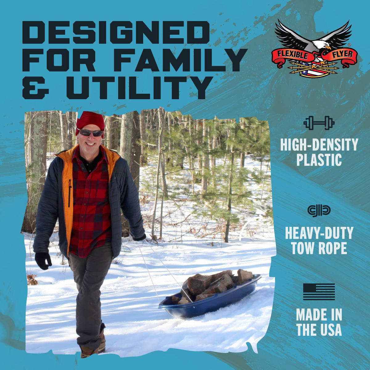 5.5 Ft 3-Person Heavy-Duty Snow Sled G5980