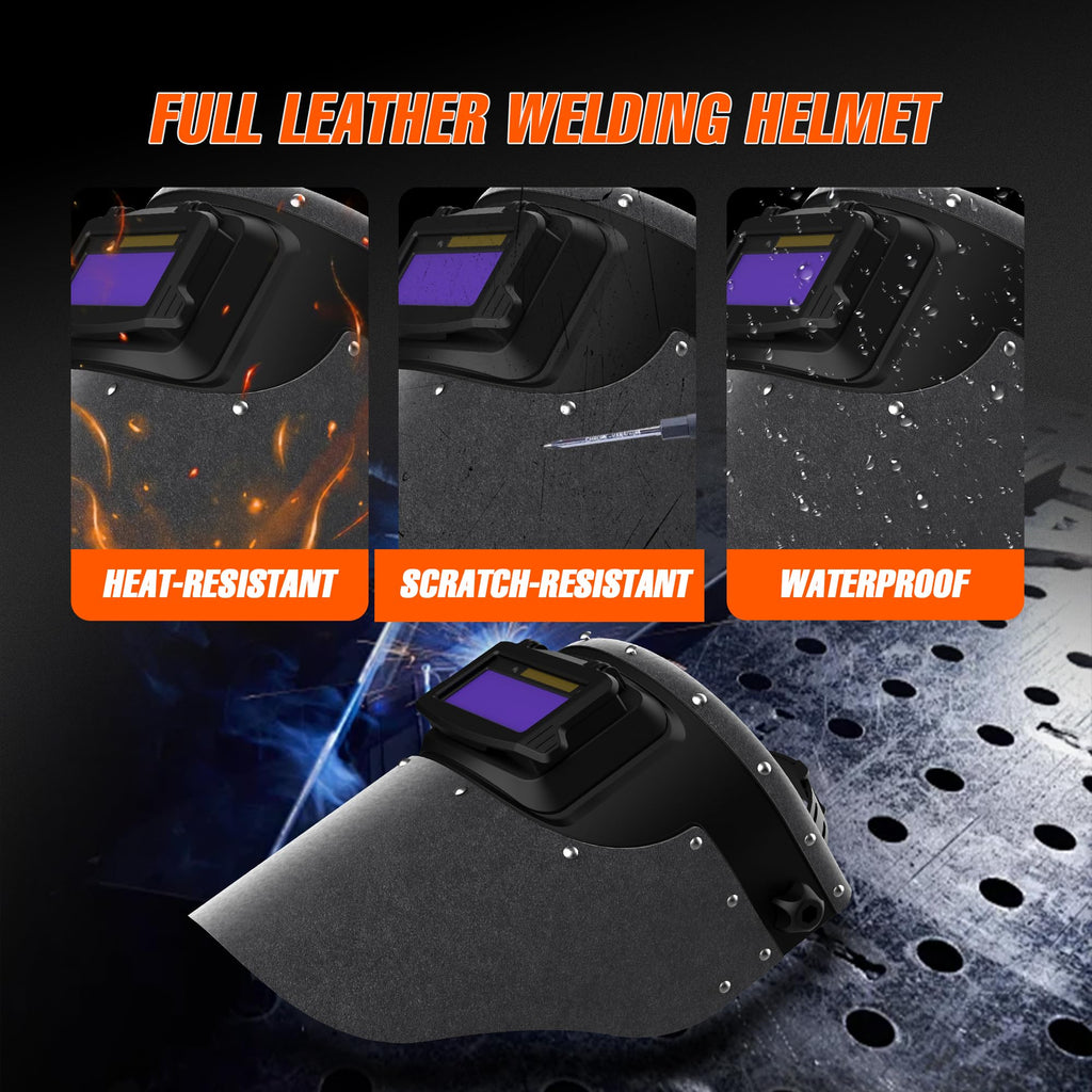 Leather Auto Darkening Welding Helmet T53597