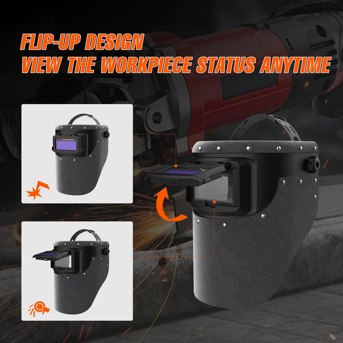 Leather Auto Darkening Welding Helmet T53597