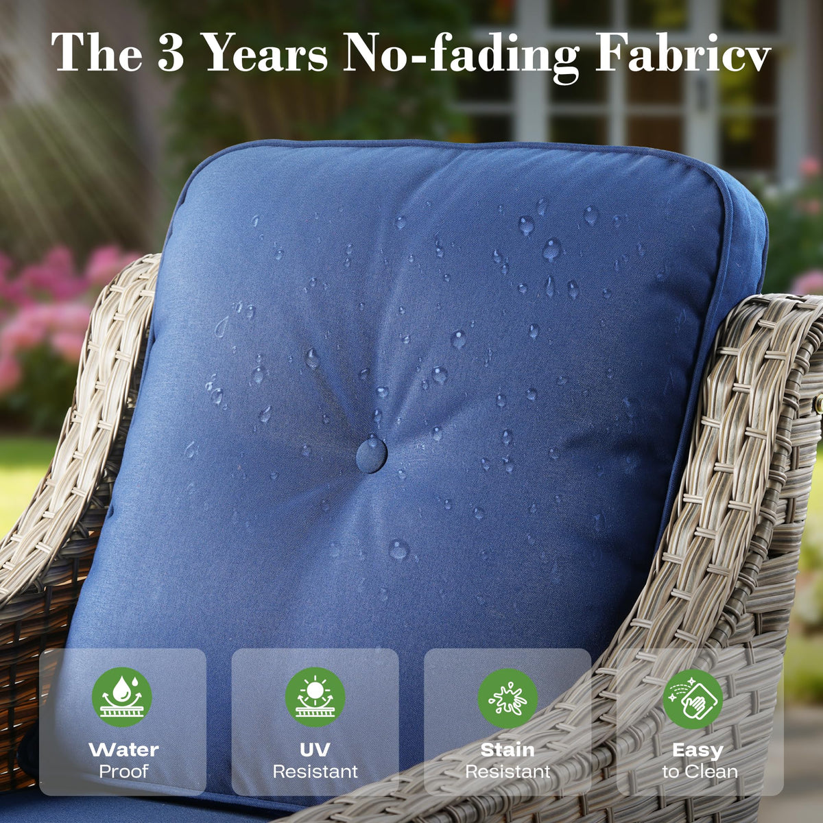 6 Piece Outdoor Patio Furniture with 3 Seat Sofa and Ottoman B56555