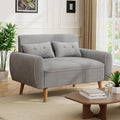 Light Grey 2 Seat Loveseat Sofa with Tapered Legs Q19600