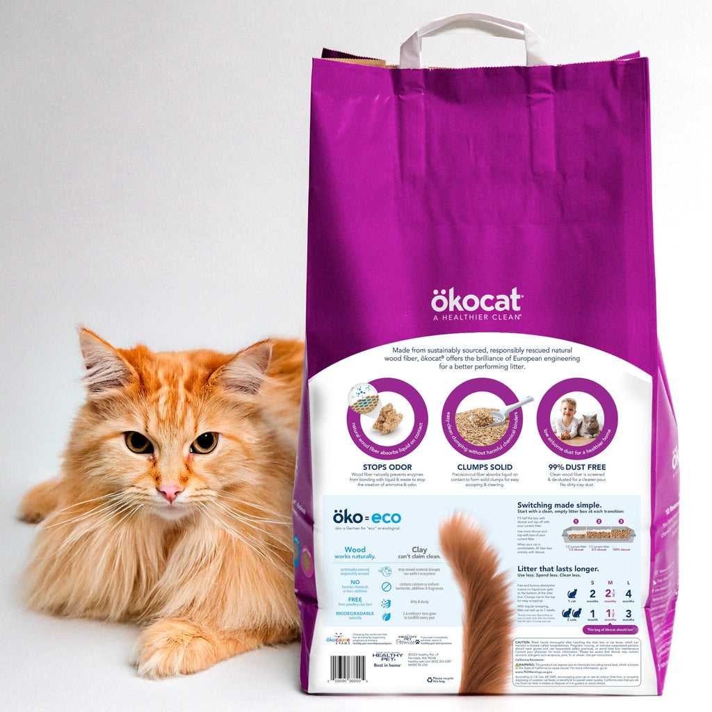 Low Tracking Natural Wood Clumping Cat Litter 21.5 Lbs B48577