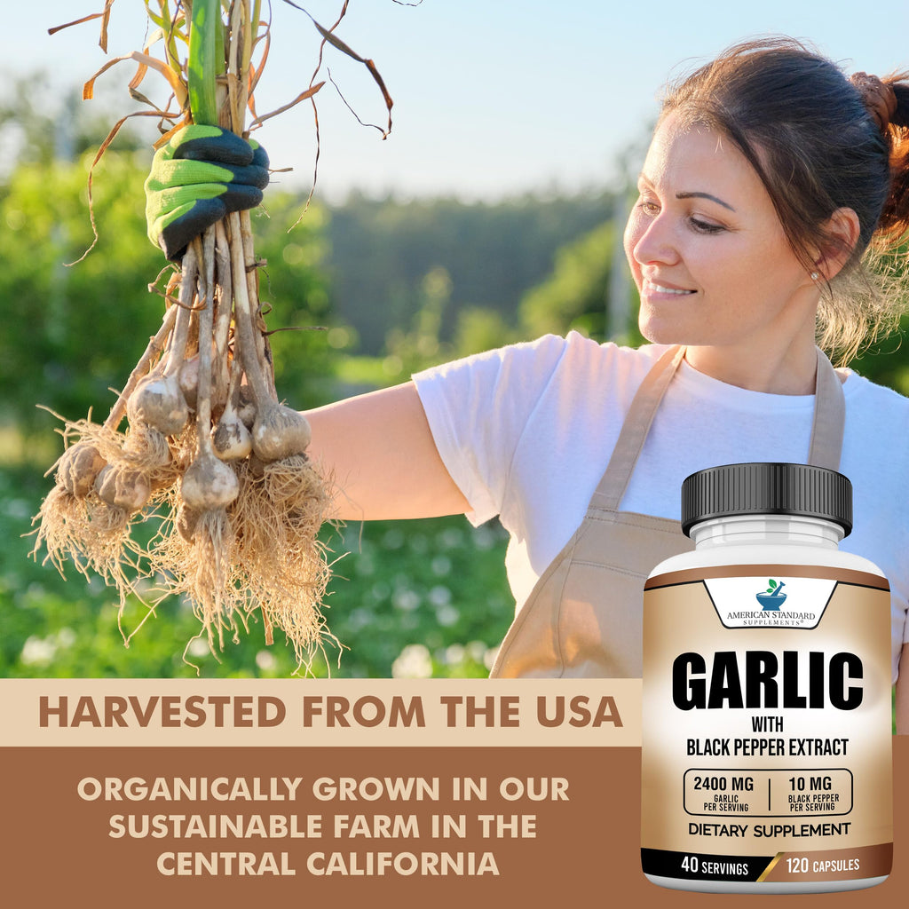 Garlic 2400mg with Black Pepper Fruit Extract 120 Capsules V60872