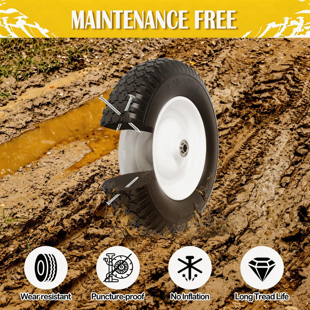 Flat Free Wheelbarrow Tire and Wheel 2 Pack N7357