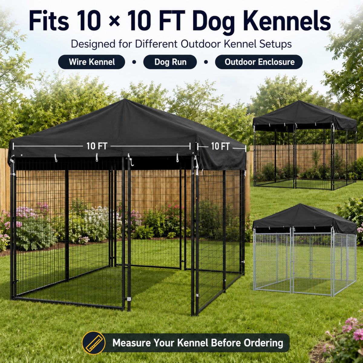 10x10 FT Heavy Duty Waterproof Dog Kennel Cover S368607
