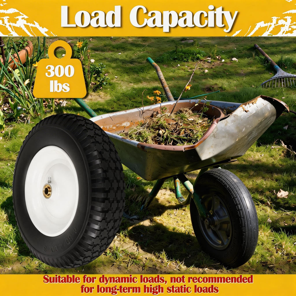 Flat Free Wheelbarrow Tire and Wheel 2 Pack N7357
