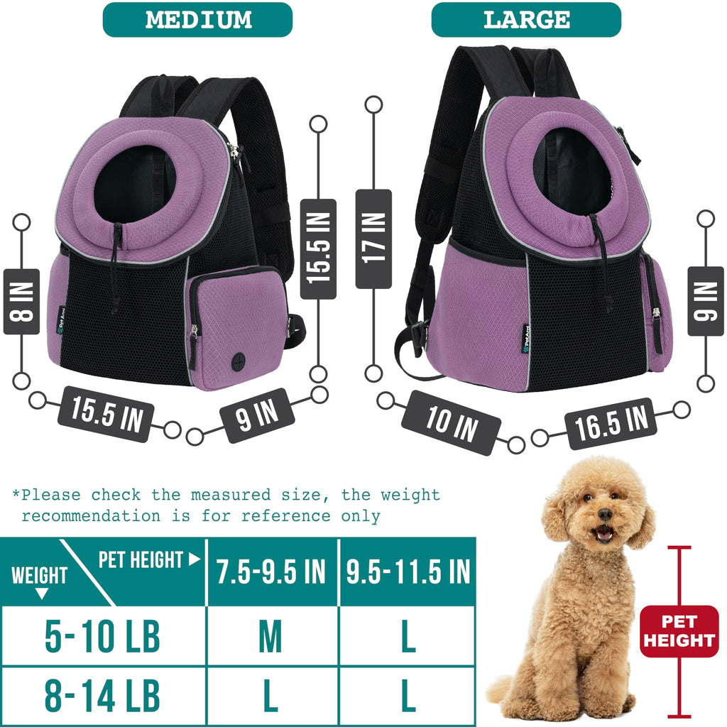 Hands Free Front Pet Carrier Backpack, 10 lbs, Purple G927
